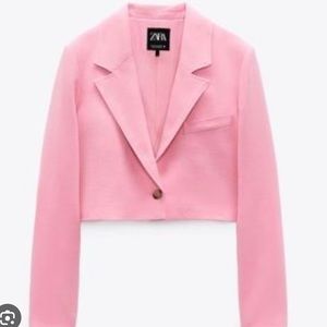Zara Pink Cropped Blazer